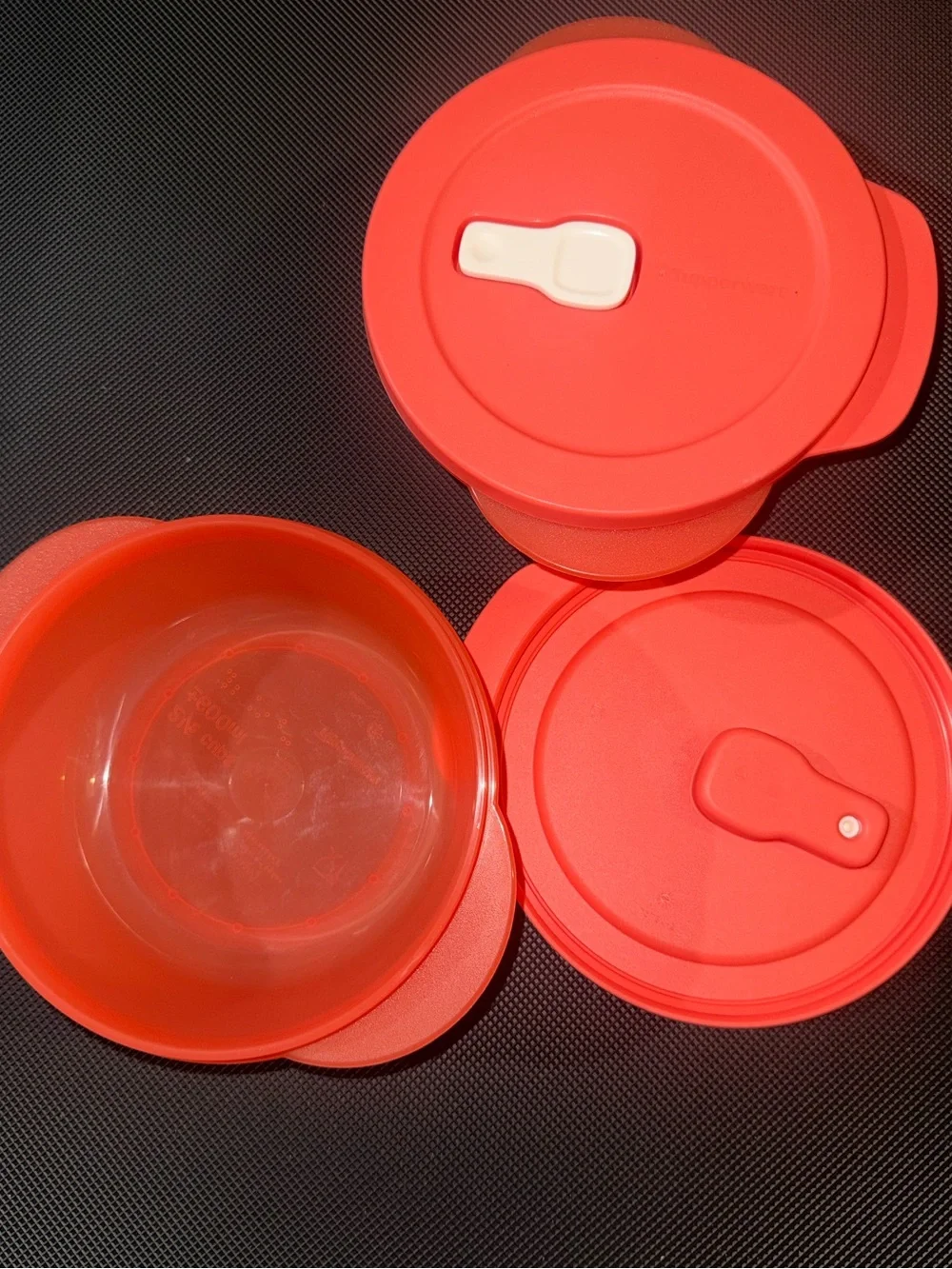 NEW Set of 2 Tupperware Coral Vented Microwave Containers - Round Lids
